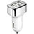 3.0A Adaptateur de Voiture Chargeur Rapide 3 USB Port Universel U09 Argent Petit