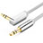 Cable Auxiliaire Audio Stereo Jack 3.5mm Male vers Male A02 Blanc Petit