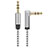 Cable Auxiliaire Audio Stereo Jack 3.5mm Male vers Male A08 Gris Petit