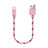 Cable Micro USB Android Universel 25cm S05 Rose Petit