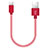 Cable Type-C Android Universel 20cm S02 pour Apple iPhone 15 Plus Rouge Petit