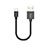 Cable Type-C Android Universel 30cm S05 pour Apple iPhone 15 Noir Petit