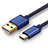 Cable Type-C Android Universel T10 Bleu Petit