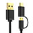 Cable Type-C et Mrico USB Android Universel T01 Noir Petit