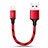 Chargeur Cable Data Synchro Cable 25cm S03 pour Apple iPad 2 Rouge