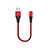 Chargeur Cable Data Synchro Cable 30cm D16 pour Apple iPhone 14 Pro Rouge Petit