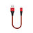 Chargeur Cable Data Synchro Cable 30cm D16 pour Apple iPhone SE (2020) Rouge Petit