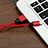 Chargeur Cable Data Synchro Cable D03 pour Apple iPad 4 Rouge Petit