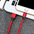 Chargeur Cable Data Synchro Cable D03 pour Apple iPhone 14 Pro Max Rouge Petit