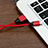 Chargeur Cable Data Synchro Cable D03 pour Apple iPhone SE (2020) Rouge Petit
