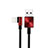Chargeur Cable Data Synchro Cable D19 pour Apple iPhone 5 Rouge