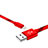 Chargeur Cable Data Synchro Cable L10 pour Apple iPhone 11 Pro Rouge Petit