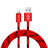 Chargeur Cable Data Synchro Cable L10 pour Apple iPhone SE (2020) Rouge Petit