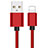 Chargeur Cable Data Synchro Cable L11 pour Apple iPhone 11 Pro Rouge Petit