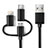 Chargeur Lightning Cable Data Synchro Cable Android Micro USB C01 pour Apple iPad 4 Noir