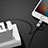 Chargeur Lightning Cable Data Synchro Cable Android Micro USB ML04 Noir Petit