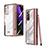 Coque Antichocs Rigide Transparente Crystal Etui Housse H03 pour Samsung Galaxy Z Fold2 5G Or Rose