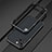 Coque Bumper Luxe Aluminum Metal Etui A01 pour Apple iPhone 14 Argent et Noir Petit