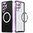 Coque Bumper Luxe Metal et Plastique Etui Housse avec Mag-Safe Magnetic Magnetique LK2 pour Samsung Galaxy S22 Ultra 5G Violet