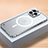 Coque Bumper Luxe Metal et Plastique Etui Housse avec Mag-Safe Magnetic Magnetique QC1 pour Apple iPhone 13 Pro Argent