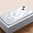 Coque Bumper Luxe Metal et Plastique Etui Housse avec Mag-Safe Magnetic Magnetique QC4 pour Apple iPhone 13 Mini Argent