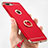 Coque Bumper Luxe Metal et Plastique Etui Housse avec Support Bague Anneau et Laniere A01 pour Apple iPhone 8 Plus Rouge