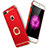 Coque Bumper Luxe Metal et Plastique Etui Housse avec Support Bague Anneau et Laniere A01 pour Apple iPhone 8 Plus Rouge Petit