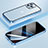 Coque Bumper Luxe Metal et Plastique Etui Housse LF4 pour Apple iPhone 15 Pro Bleu Petit
