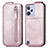 Coque Clapet Portefeuille Cuir S01D pour Realme C31 Or Rose
