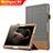 Coque Clapet Portefeuille Livre Cuir L03 pour Huawei MediaPad M2 10.0 M2-A01 M2-A01W M2-A01L Gris