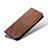 Coque Clapet Portefeuille Livre Tissu B03S pour Samsung Galaxy S22 5G Marron