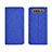 Coque Clapet Portefeuille Livre Tissu H01 pour Samsung Galaxy A80 Bleu