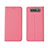 Coque Clapet Portefeuille Livre Tissu H01 pour Samsung Galaxy A80 Rose