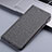 Coque Clapet Portefeuille Livre Tissu H12P pour Apple iPhone 12 Pro Gris