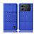Coque Clapet Portefeuille Livre Tissu H12P pour Oppo K10 5G Bleu