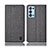 Coque Clapet Portefeuille Livre Tissu H12P pour Oppo Reno6 Pro+ Plus 5G Gris