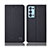 Coque Clapet Portefeuille Livre Tissu H12P pour Oppo Reno6 Pro+ Plus 5G Noir