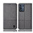 Coque Clapet Portefeuille Livre Tissu H12P pour Realme 9 SE 5G Gris