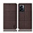 Coque Clapet Portefeuille Livre Tissu H12P pour Realme Q5i 5G Marron Petit