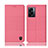 Coque Clapet Portefeuille Livre Tissu H12P pour Realme V23 5G Rose