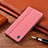 Coque Clapet Portefeuille Livre Tissu H12P pour Sony Xperia 10 Rose