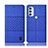 Coque Clapet Portefeuille Livre Tissu H13P pour Motorola Moto G71 5G Bleu
