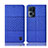 Coque Clapet Portefeuille Livre Tissu H13P pour Oppo Reno7 Pro 5G Bleu