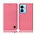 Coque Clapet Portefeuille Livre Tissu H13P pour Oppo Reno8 T 5G Rose Petit