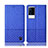 Coque Clapet Portefeuille Livre Tissu H13P pour Vivo iQOO 8 5G Bleu