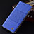Coque Clapet Portefeuille Livre Tissu H14P pour Samsung Galaxy S25 5G Bleu Petit