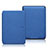 Coque Clapet Portefeuille Livre Tissu L01 pour Amazon Kindle 6 inch Bleu