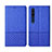 Coque Clapet Portefeuille Livre Tissu L01 pour Xiaomi Mi 10 Bleu