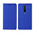 Coque Clapet Portefeuille Livre Tissu L01 pour Xiaomi Poco X2 Bleu