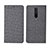 Coque Clapet Portefeuille Livre Tissu L01 pour Xiaomi Redmi K30 5G Gris